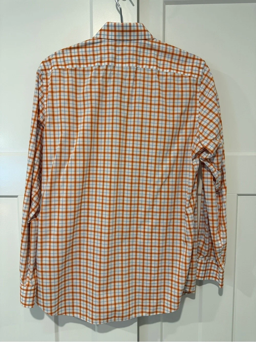 Banana Republic Orange Plaid Long-Sleeve Dress Shirt